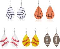 football earrings teardrop basketball baseball logo