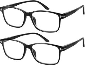 img 4 attached to 👓 High-Quality Anti-Glare Computer Glasses 2 Pairs for Men and Women +1.5