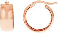 👂 ritastephens 14k gold wide shiny polished huggies hoop earrings 6x13.5 mm (yellow, white, pink) logo