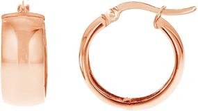 img 4 attached to 👂 Ritastephens 14k Gold Wide Shiny Polished Huggies Hoop Earrings 6x13.5 Mm (Yellow, White, Pink)