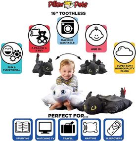 img 3 attached to 🐉 Toothless Plush Pillow Pets - How to Train Your Dragon Stuffed Animal Toy, 16" - NBCUniversal