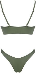 img 2 attached to BYOAOU Women's Sexy Bikini: Stunning Scoop Neck Straps Cutout Crop Top with Cheeky Bottom Two-piece Swimsuits