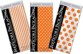 img 1 attached to 🎁 Подарочная бумага Flexicore Packaging Orange Pin Stripe & Polka Dot - 15" x 20" (30 листов) для рукоделия, искусства, упаковки, украшений