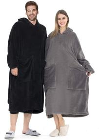 img 3 attached to 🧥 AOLIGE Oversized Wearable Blanket Hoodie: Plush, Warm Sweatshirt with Sleeves for Ultimate Comfort - One Size Fits All