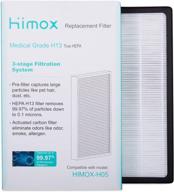 🌬️ himox h05 air purifier replacement filter: 3-in-1 hepa h13 filter with 99.97% virus & bacteria removal - captures 99.97% harmful air pollutants & smoke logo