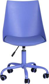 img 4 attached to 🪑 Ergonomic Purple PU Leather Computer Chair Home Office Desk Chair- Wheel Casters, Height Adjustable, Swivel - Fashionable and Functional Task Chair