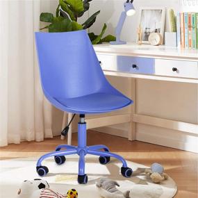 img 3 attached to 🪑 Ergonomic Purple PU Leather Computer Chair Home Office Desk Chair- Wheel Casters, Height Adjustable, Swivel - Fashionable and Functional Task Chair