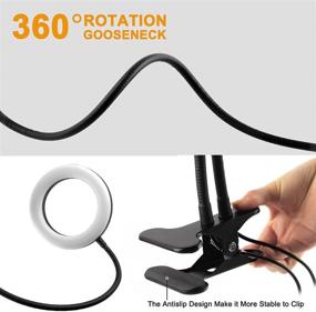 img 1 attached to 🔆 UPXDUMI Dual Ring Light for Laptop and Computer: Flexible Arm Desk Circle Light for Enhanced Video Conferencing, Zoom Meetings, Streaming, and More