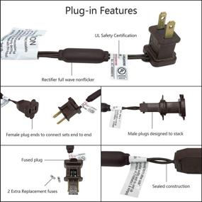 img 1 attached to 🎄 UL Certified LED Christmas String Lights: 17ft, 50 Count, 5MM Wide Angle, Brown Wire, Connectable Set - Perfect for Patio, Garden, Wedding & Holidays (Warm White)