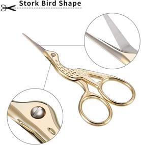 img 3 attached to Premium Stainless Steel Stork Scissors - Classic Crane Design, 3.6 Inch Sewing Dressmaker Scissors for Embroidery, Crafts, Needlework, Artwork, and Everyday Use (Style A)