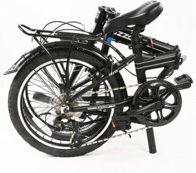 img 3 attached to 🚲 EuroMini ZiZZO Heavy Duty Forte 29lb Folding Bike - Lightweight Aluminum Frame, 7-Speed Genuine Shimano, 20-Inch Size with Fenders, Rack, and 300lb Weight Limit - Black (16053)