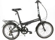 🚲 euromini zizzo heavy duty forte 29lb folding bike - lightweight aluminum frame, 7-speed genuine shimano, 20-inch size with fenders, rack, and 300lb weight limit - black (16053) logo