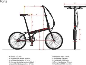 img 2 attached to 🚲 EuroMini ZiZZO Heavy Duty Forte 29lb Folding Bike - Lightweight Aluminum Frame, 7-Speed Genuine Shimano, 20-Inch Size with Fenders, Rack, and 300lb Weight Limit - Black (16053)