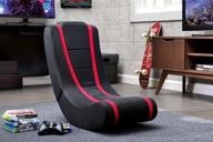 🎮 gamerider nitro ii mesh fabric foldable rocking gaming chair - black and red, single recliner for floor and room logo