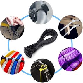 img 3 attached to 🔗 Assorted Sizes Zip Ties 800 Pack - Cable Tie Wrap Wire Ties 4/6/8/10/12 Inch Black - Small Cable Zip Ties - Heavy Duty 40lbs Plastic Ties - Nylon 66 Black Zip Ties for Home, Office, and Workshop