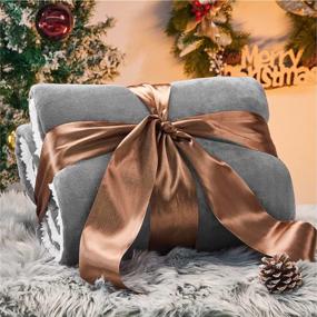 img 1 attached to Warm and Cozy Bedsure Sherpa Fleece Blanket Twin Size - Grey Soft Twin Blanket for Bed, 60x80 Inches