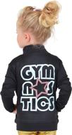 sparkling girl's gymnastics, dance, cheer jacket: mock neck or hooded, size 4-12 with glitter accents логотип