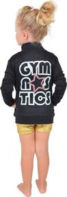 img 3 attached to Sparkling Girl's Gymnastics, Dance, Cheer Jacket: Mock Neck or Hooded, Size 4-12 with Glitter Accents