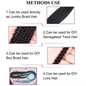 img 1 attached to 🎀 3 Packs of Ombre Purple Pre Stretched Braiding Hair with Yaki Texture – Synthetic Fiber Crochet Hair Extension for Twists