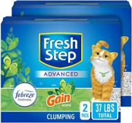 🐱 99.9% dust-free clumping cat litter: fresh step advanced, gain scent, 37 lbs total (2 pack of 18.5 lb boxes) logo