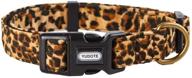 🐆 petiry fashion leopard dog collar: premium fabric for soft & comfortable wear - ideal for puppies & large dogs (neck: 12-18 inches) logo