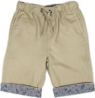 👖 high-quality bienzoe boys cotton twill elastic waist shorts: comfortable and stylish for active boys logo