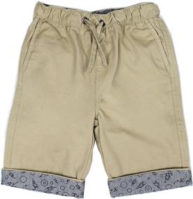 img 4 attached to 👖 High-Quality Bienzoe Boys Cotton Twill Elastic Waist Shorts: Comfortable and Stylish for Active Boys