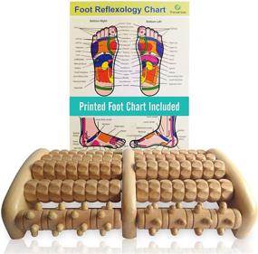 img 4 attached to TheraFlow Large Dual Foot Massager Roller - 2019 Enhanced Model for Plantar Fasciitis, Heel, Arch Pain Relief - Includes Laminated Foot Chart & Detailed Instructions - Stress Relief, Relaxation Gift