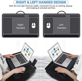 img 2 attached to 🛏️ Nearpow Lap Desk: Portable Laptop Lap Desks with Removable Pillow Cushion Cover, Mouse Pad, Wrist Rest, and Tablet Holder - Fits up to 17 inch - Ideal for Bed, Sofa, or Couch