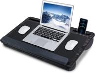 🛏️ nearpow lap desk: portable laptop lap desks with removable pillow cushion cover, mouse pad, wrist rest, and tablet holder - fits up to 17 inch - ideal for bed, sofa, or couch logo