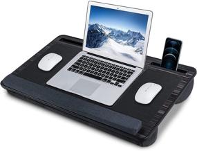 img 4 attached to 🛏️ Nearpow Lap Desk: Portable Laptop Lap Desks with Removable Pillow Cushion Cover, Mouse Pad, Wrist Rest, and Tablet Holder - Fits up to 17 inch - Ideal for Bed, Sofa, or Couch