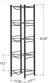 img 3 attached to 💧 Nandae 5-Tier Heavy Duty Water Cooler Jug Rack: Space-Saving Storage for 5 Gallon Water Dispensers (Black)