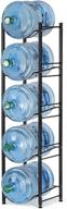 💧 nandae 5-tier heavy duty water cooler jug rack: space-saving storage for 5 gallon water dispensers (black) logo