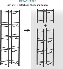 img 2 attached to 💧 Nandae 5-Tier Heavy Duty Water Cooler Jug Rack: Space-Saving Storage for 5 Gallon Water Dispensers (Black)