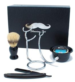 img 1 attached to 🪒 Classic Vintage Straight Razor Shaving Set with Premium Shaving Soap