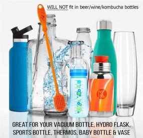 img 3 attached to 🧼 Kitchiny Silicone Bottle Brush – The Ultimate 12.5” Water Bottle Cleaner for Hydro Flask, Vacuum Sports Bottle, Vase, and Glassware - Perfect for Narrow Neck Containers