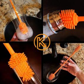 img 1 attached to 🧼 Kitchiny Silicone Bottle Brush – The Ultimate 12.5” Water Bottle Cleaner for Hydro Flask, Vacuum Sports Bottle, Vase, and Glassware - Perfect for Narrow Neck Containers