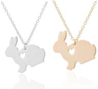 🐰 easter bunny necklace for girls/women - rabbit pendant necklace - easter gifts/jewelry - hare design - stainless steel accessory logo