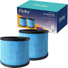 img 3 attached to Flintar Upgraded H13 True HEPA Replacement Filters for TOPPIN TPAP002 Comfy Air C1 Purifier - 3-in-1 HEPA Filter Set (Part# TPFF002) - 2-Pack