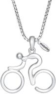 🚴 stainless steel cycling pendant necklace for bike enthusiasts - perfect gift for cycling lovers (silver) logo