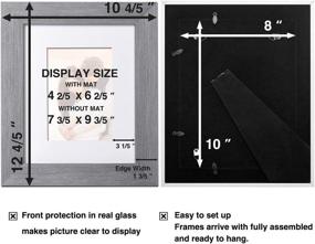 img 2 attached to Фоторамки LaVie Home 8x10 (3 упаковки, серый) с закаленным стеклом - универсальное настенное или настольное отображение для фотографий 5x7 с подложкой или 8x10 без подложки - французский стиль в стиле прованс, идеально подходят для празднования и декора дома.