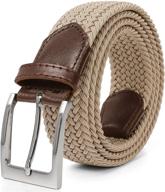 👖 elastic braided fabric belt: stretchable men's accessories and belts logo