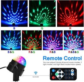 img 3 attached to 🎉 2 Pack Disco Ball Party Lights, Sound Activated LED Strobe Lights with Remote Control, Ideal for Birthday, Xmas, Wedding, Bar, Kids Christmas - DJ Rave Lights, Stage Projected Effect, Dancing Lights - TONGK