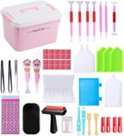 🎨 sanercraft 102 pcs diamond painting tools and accessories kits, 5d diamond art sets with 28 grids storage container and roller for diy crafts logo