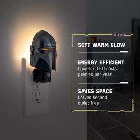 img 2 attached to 🌟 STAR WARS Mandalorian Helmet LED Night Light: UL-Listed Plug-in for Bedroom, Nursery, Bathroom, Office