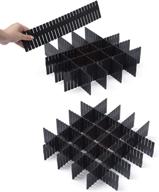 🗄️ qozary 42 pack adjustable drawer organizer dividers - optimize your space for socks, underwear, makeup, kitchen, dresser (black) логотип