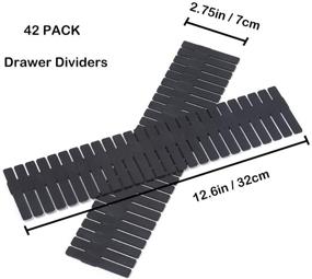 img 3 attached to 🗄️ Qozary 42 Pack Adjustable Drawer Organizer Dividers - Optimize Your Space for Socks, Underwear, Makeup, Kitchen, Dresser (Black)