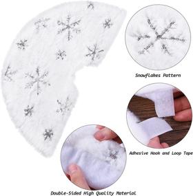 img 2 attached to URATOT 2 Pack 15 Inches Christmas Tree Skirt: Mini White Faux Fur Plush Xmas Tree Skirt with Silver Snowflake Tree Mat - Perfect Holiday Decoration for Indoor/Outdoor Xmas Party