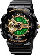 large face men's digital sport watch - waterproof military wristwatch with date, multifunctional led, stopwatch - ideal for outdoor sports and tactics логотип