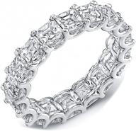 💍 sophisticated elegance: nyc sterling 4mm asscher cut cubic zirconia eternity wedding band logo